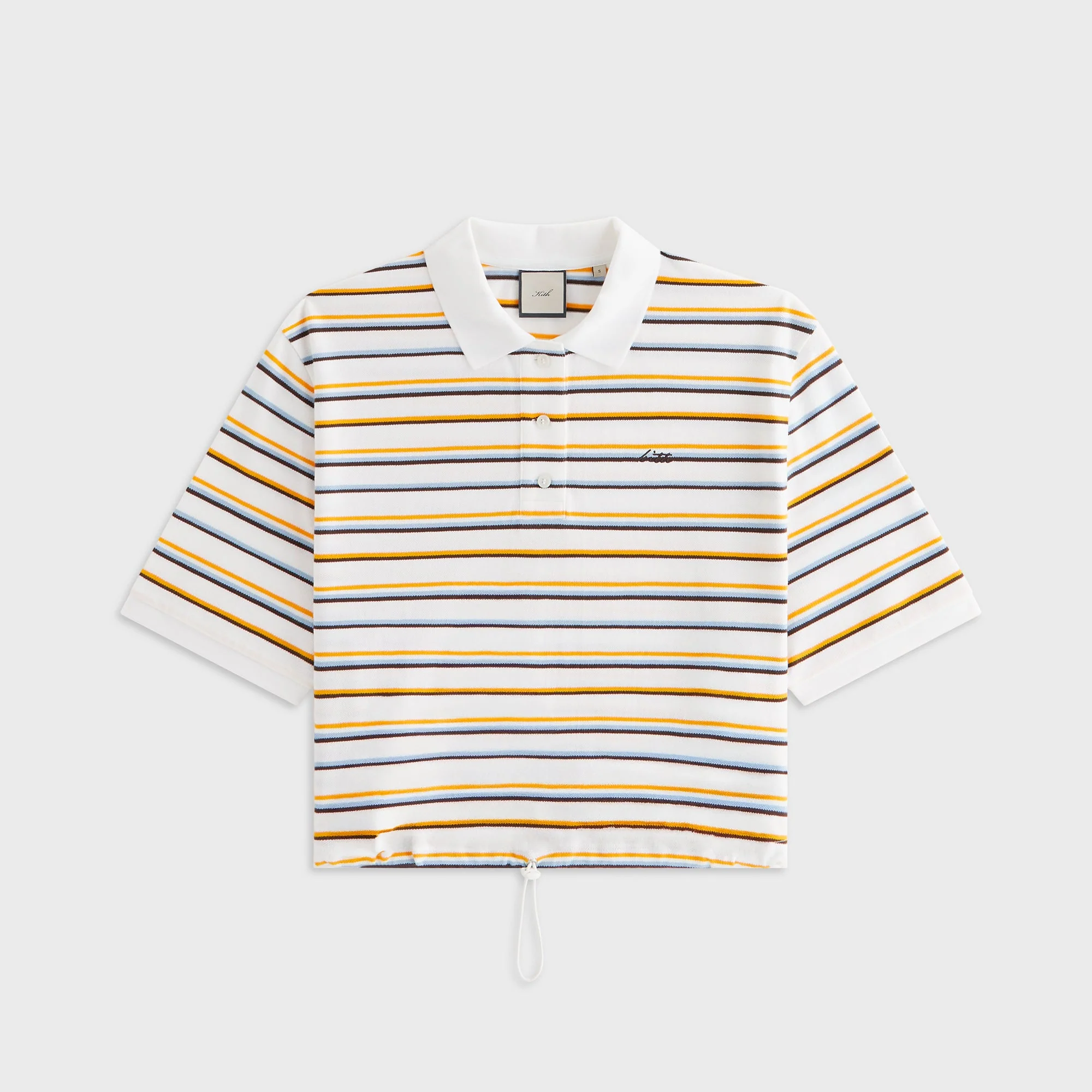 Image of Kith Women Sadie Stripe Pique Polo - White
