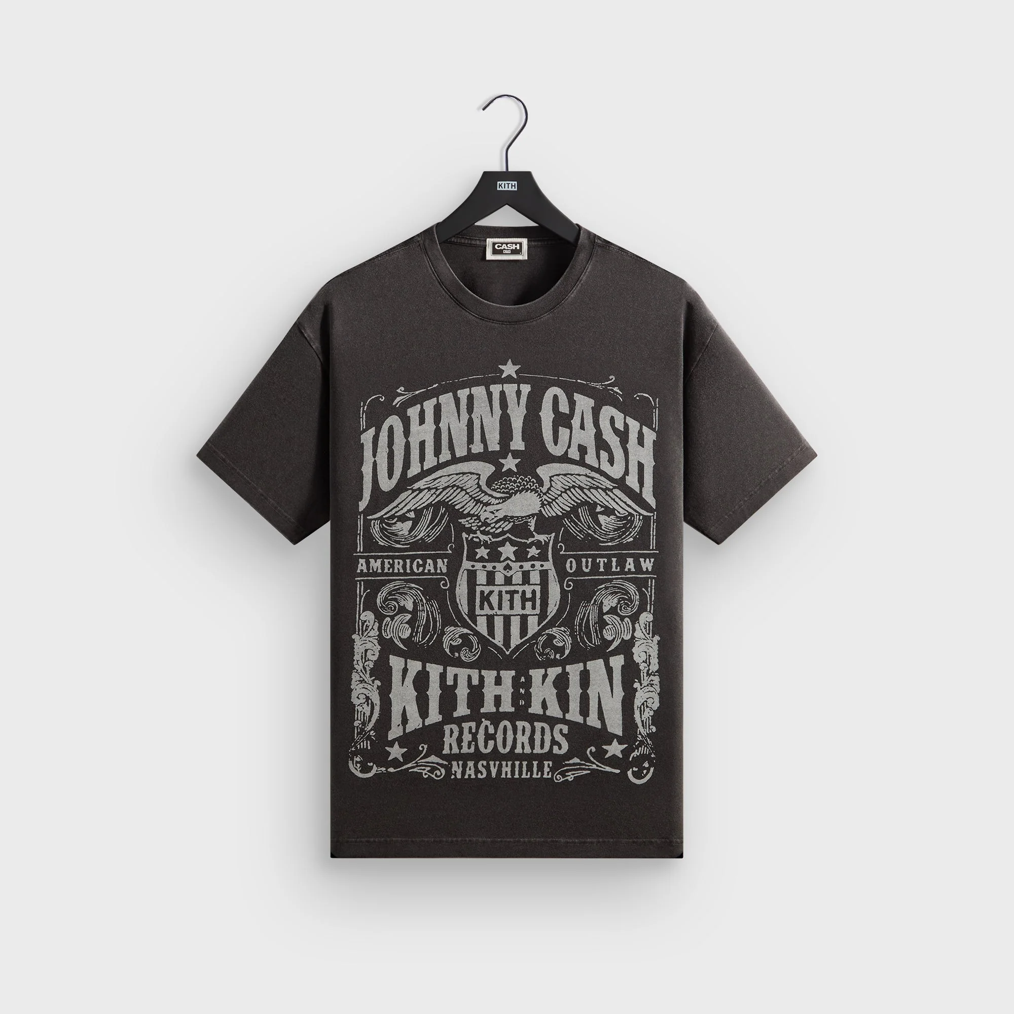 Image of Kith Records for Johnny Cash Outlaw Records Vintage Tee - Black
