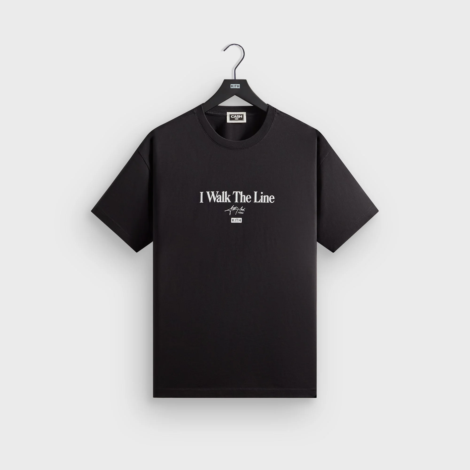 Image of Kith Records for Johnny Cash I Walk The Line Lyrics Tee - Black