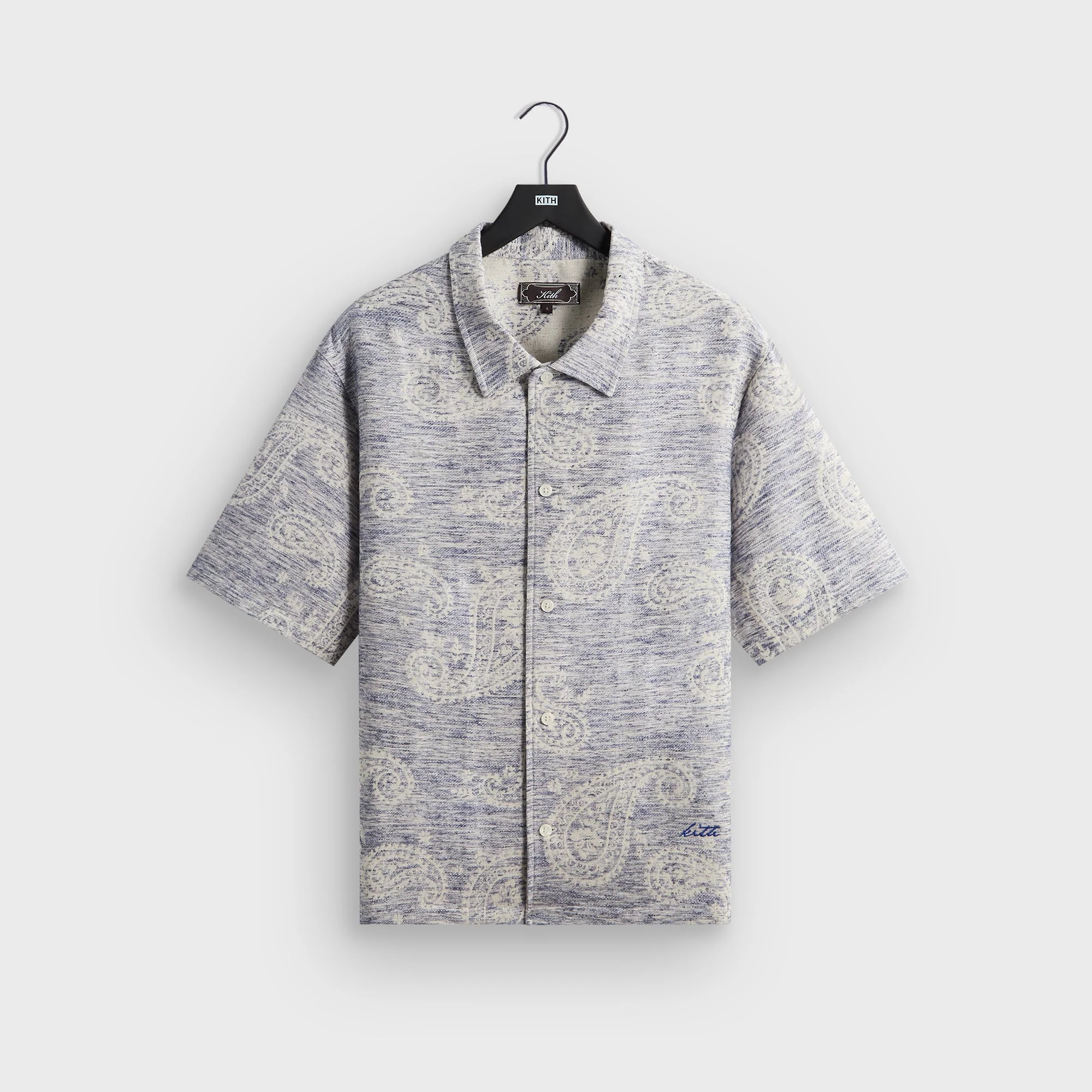 Image of Kith Heathered Paisley Torin Shirt - Light Indigo