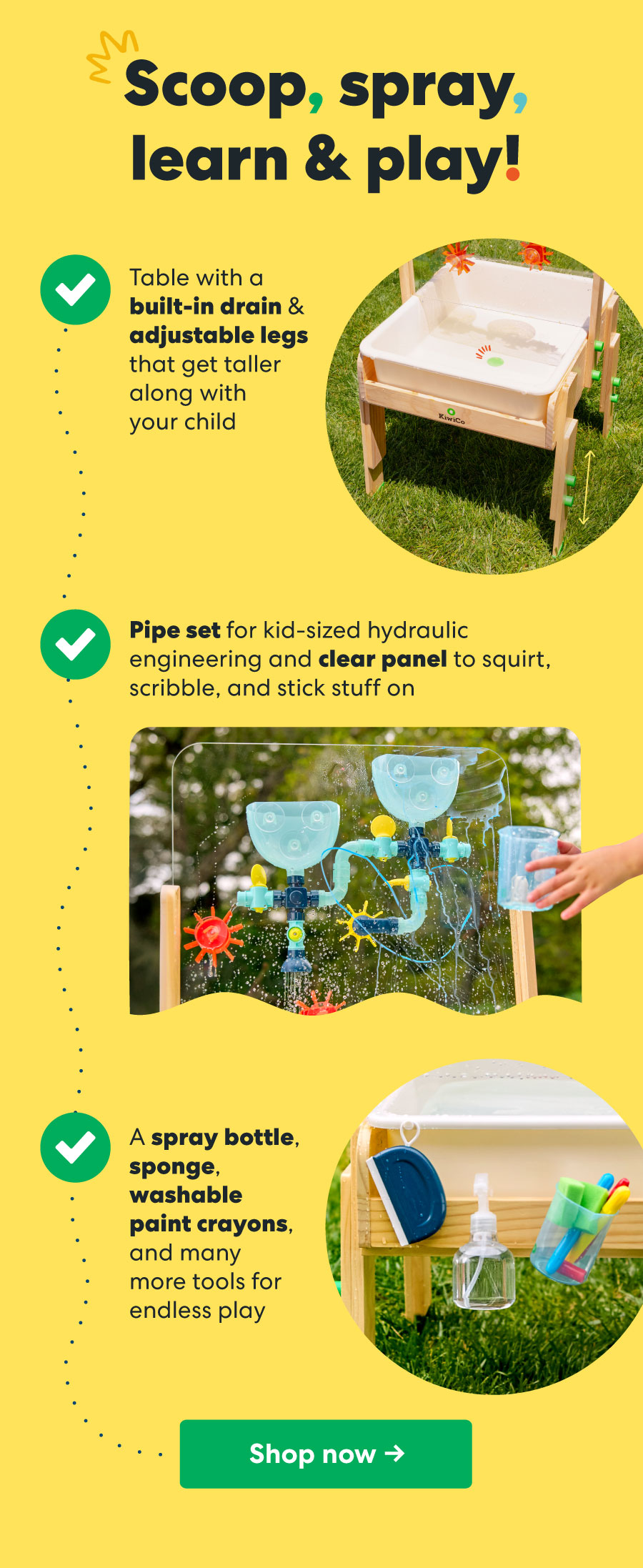 Scoop, spray, learn & play!