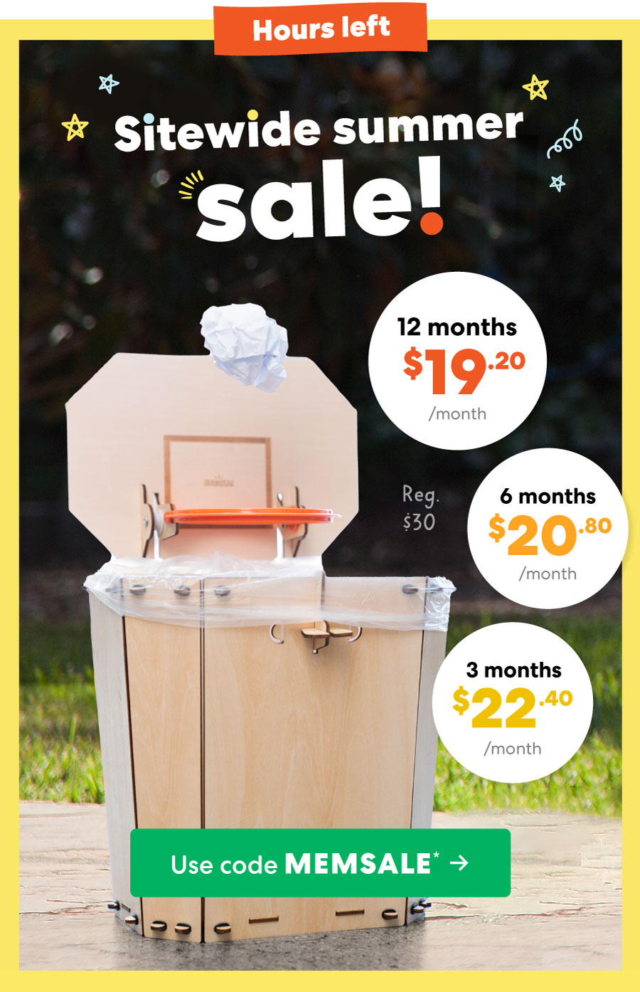 Use code MEMSALE ->