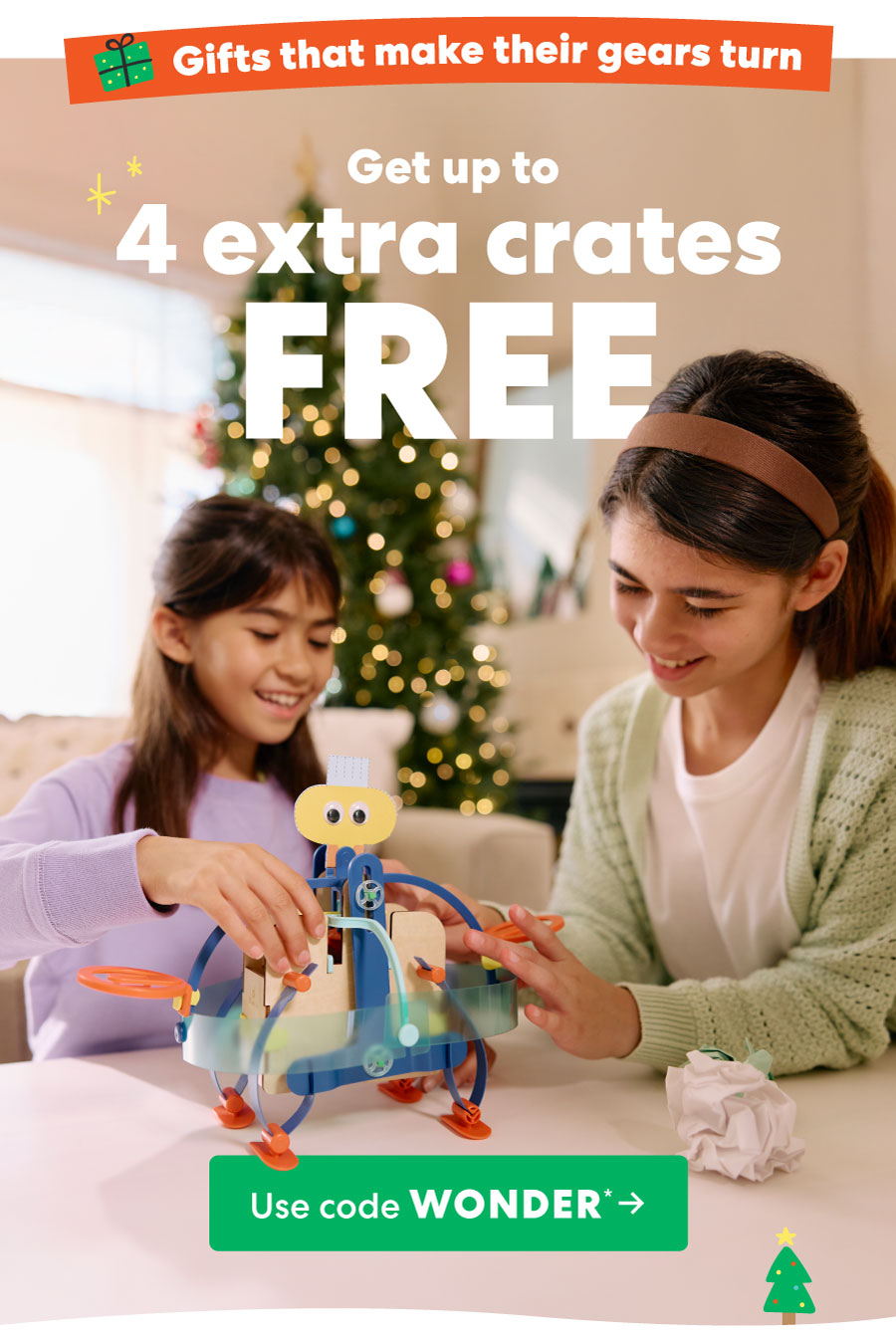 Get up to 4 extra crates FREE Use code WONDER