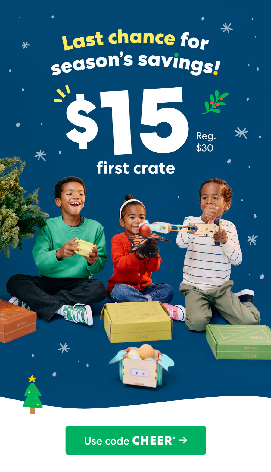 Unwrap monthly joy! Start for $15 (Reg $30) your first crate. Use code CHEER