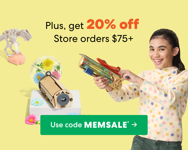 Plus, get 20% off Store orders $75+. Use code MEMSALE.