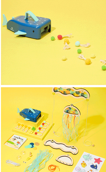 Ocean Quest from Koala Crate. Push a polka-dotted whale shark along and watch it sweep little plankton and jellyfish into its open mouth.