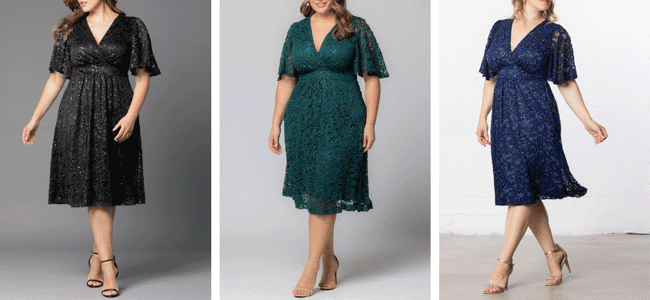 Starry Sequined Lace Cocktail Dress
