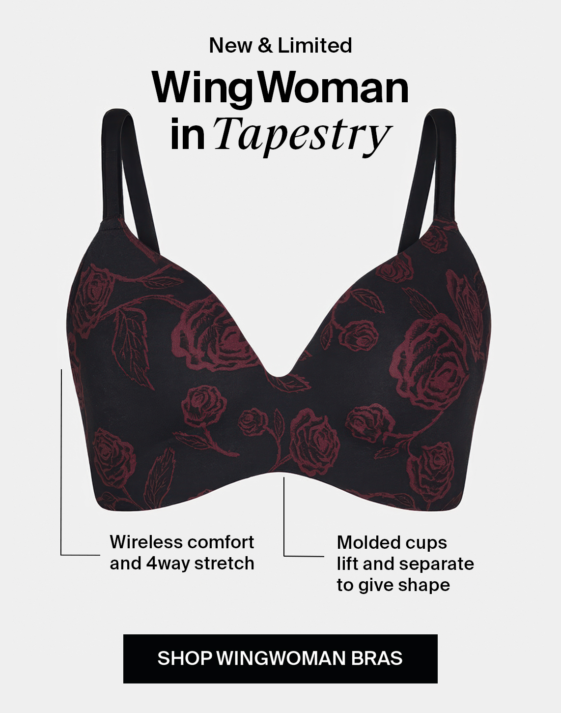 NEW COLOR. Bigger bust? This bra was made for you. SHOP WINGWOMAN BRA.