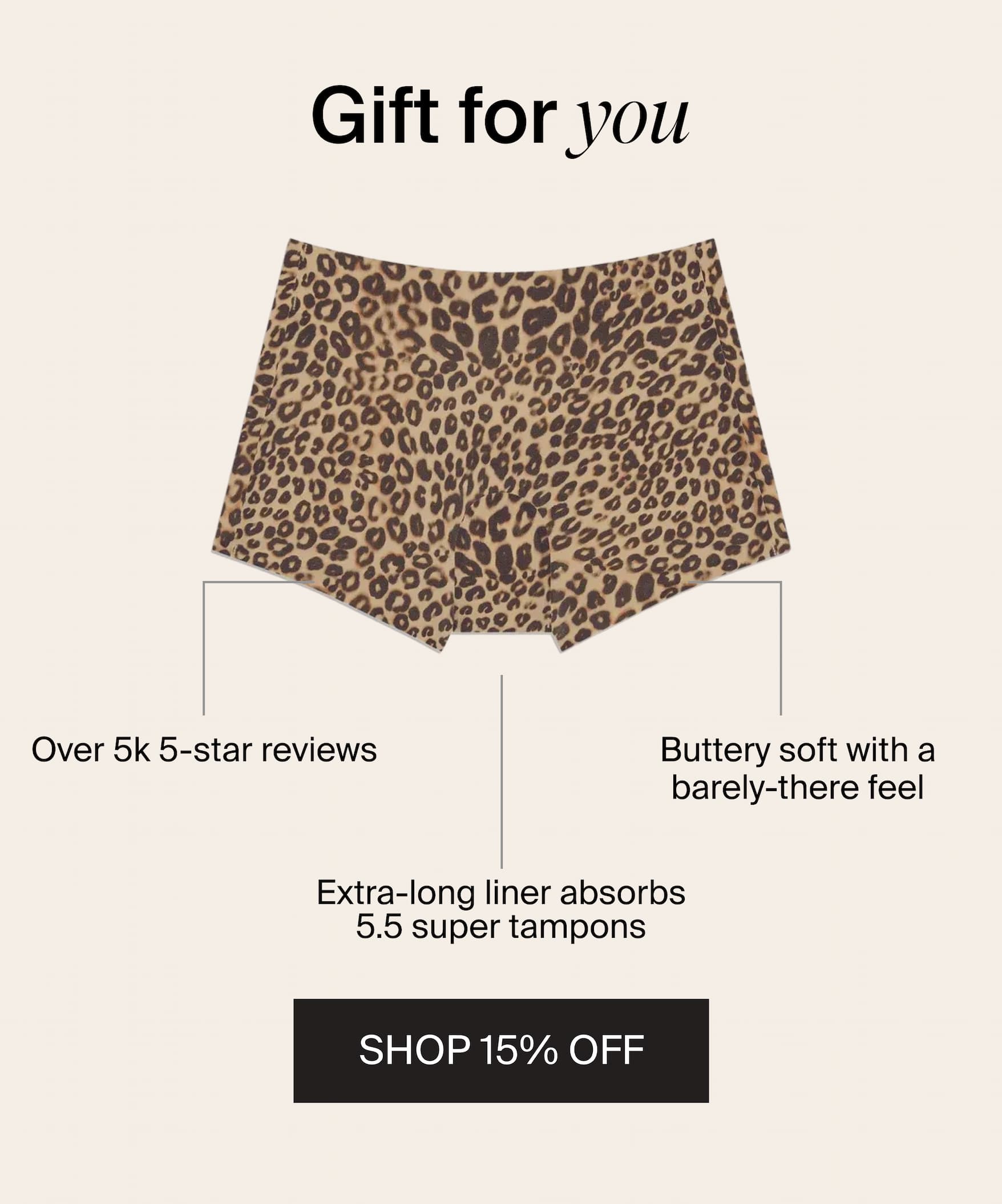 Gift for you. SHOP 15% OFF