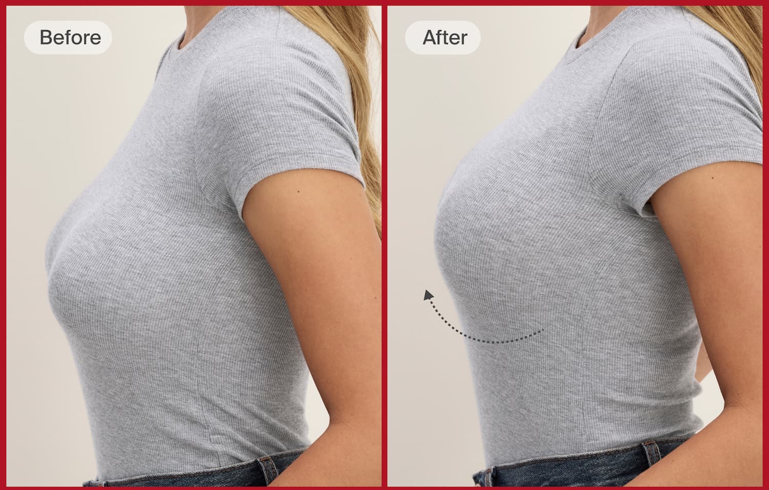 Before and After Uplift Push-Up Bra.