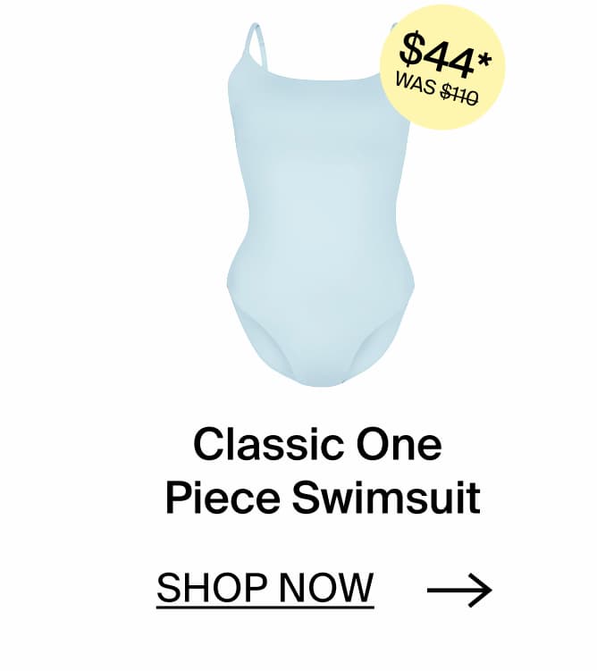 Classic One Piece Swimsuit. SHOP NOW →