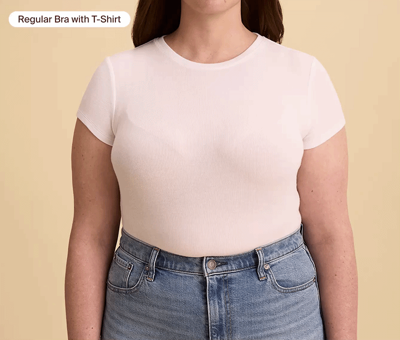 Visual: How a t-shirt fits with a proper bra