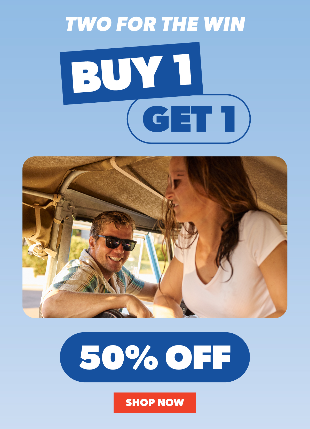 Buy one, get one 50% off