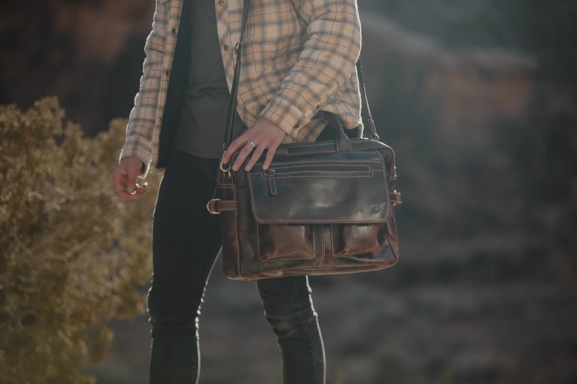 Image of Buffalo Leather Pilot Bag