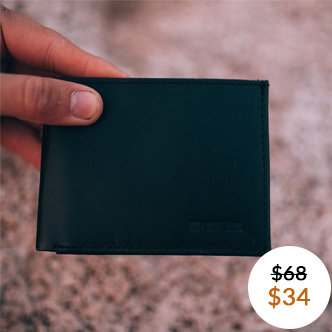 Bifold Leather Wallet in Black