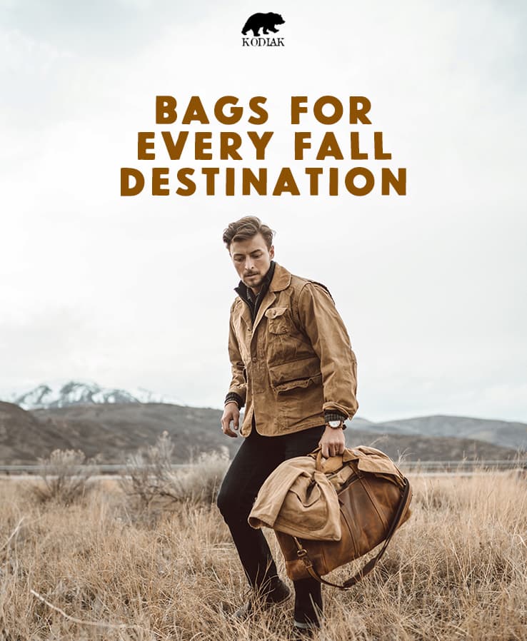 handcrafted leather & canvas bags perfect for fall travels
