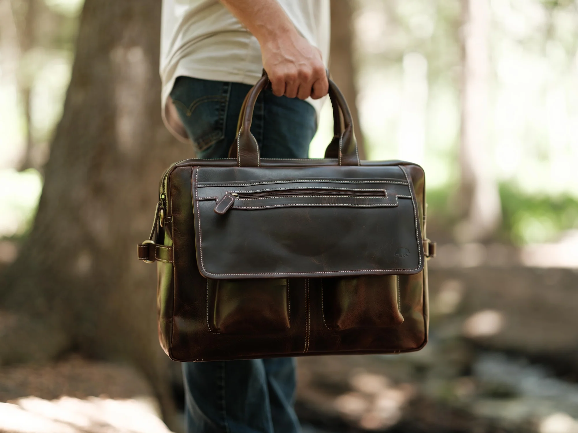 Image of Buffalo Leather Pilot Bag