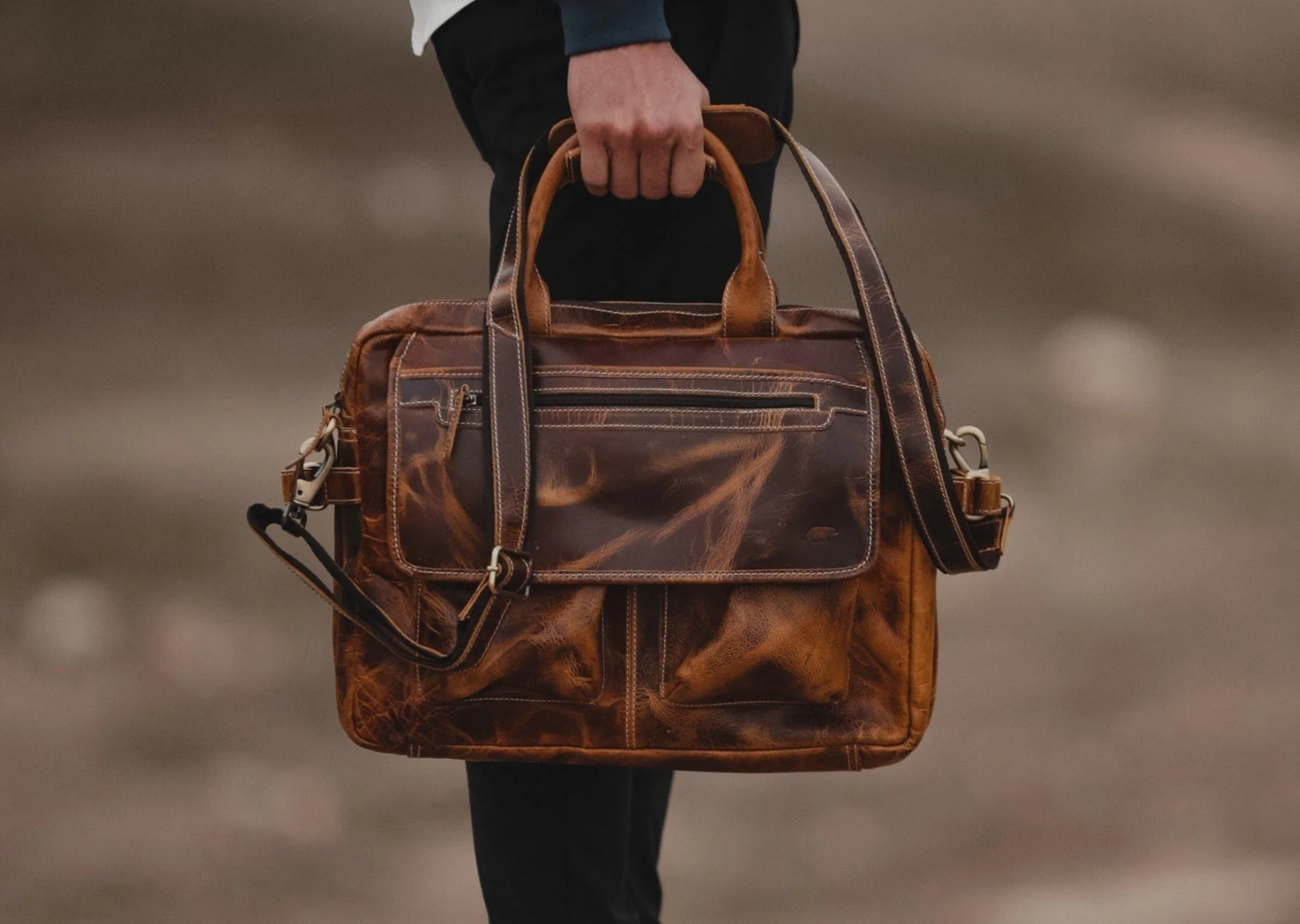 Image of Buffalo Leather Pilot Bag