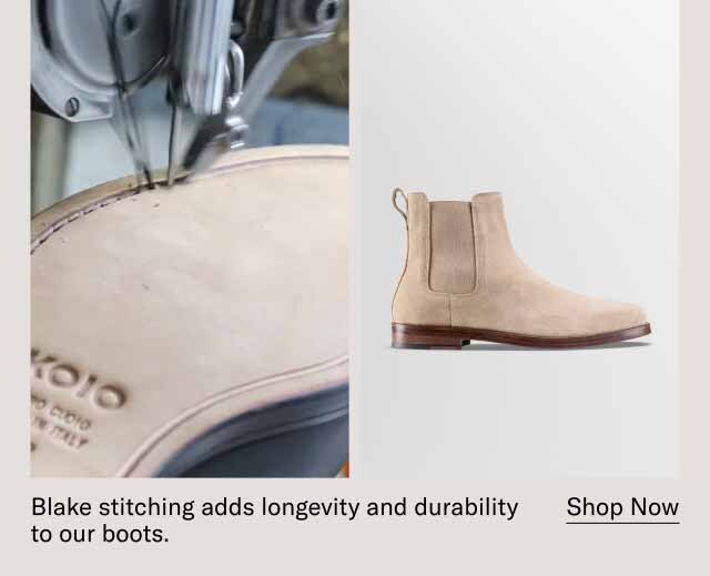 Blake stitching adds longevity and durability to our boots. Shop Now