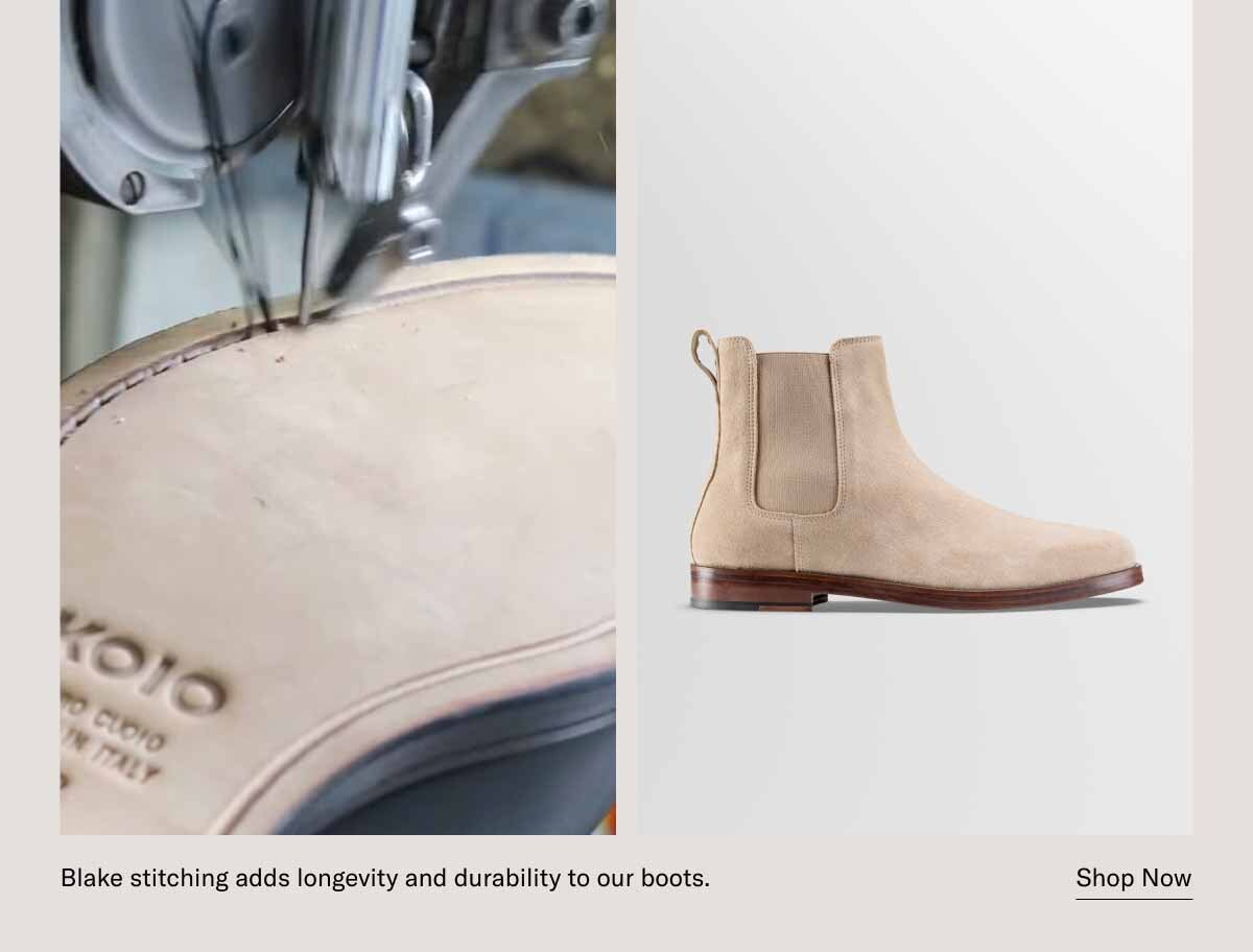 Blake stitching adds longevity and durability to our boots. Shop Now