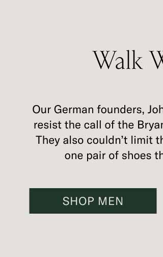 Walk With Us Our German founders, Johannes and Chris, couldn’t resist the call of the Bryant Park Christmas Market. They also couldn’t limit themselves to wearing just one pair of shoes throughout the night. Shop Men