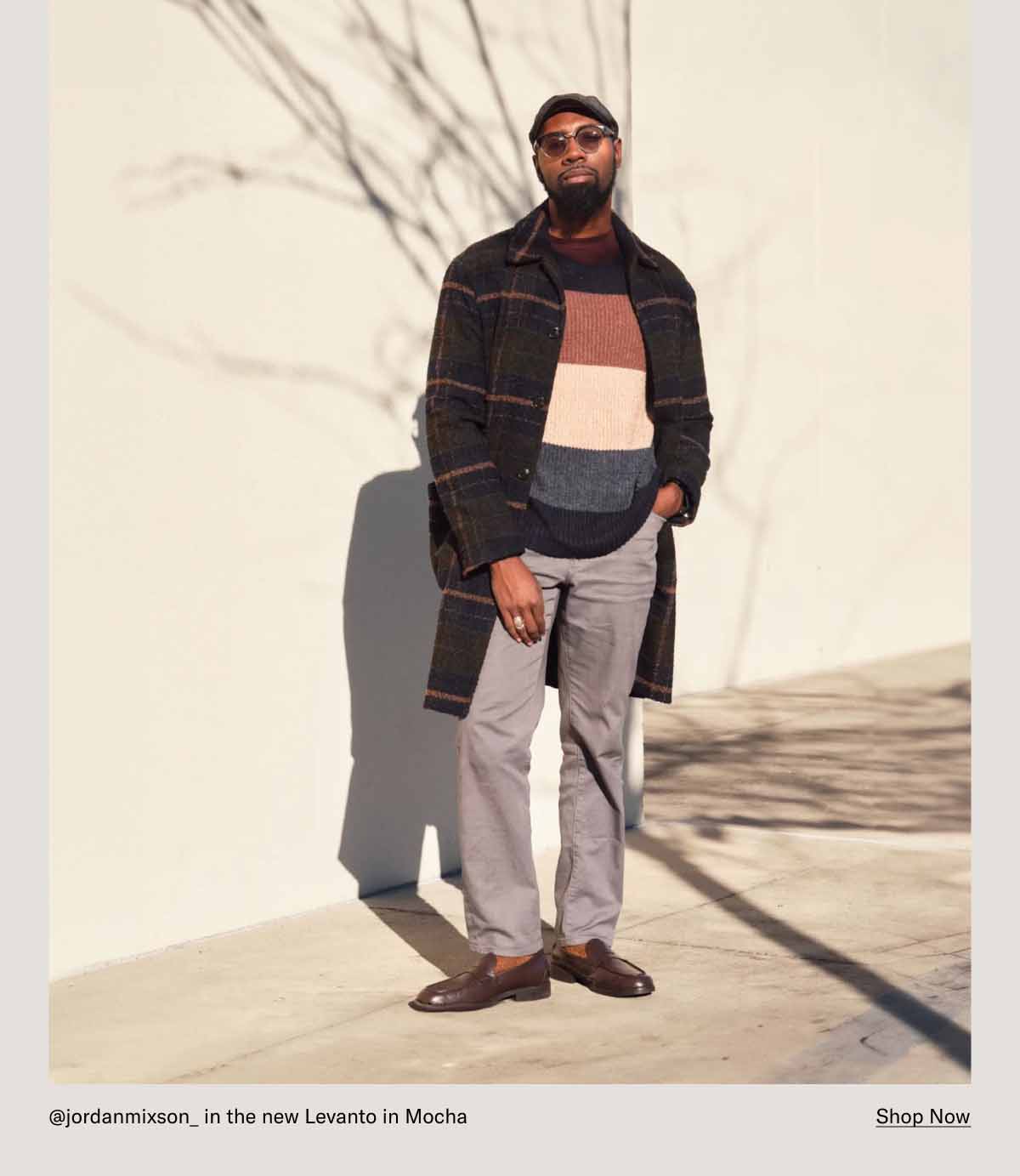 @jordanmixson_ in the new Levanto in Mocha Shop Now