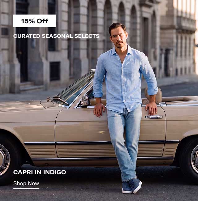15% OFF CURATED SEASONAL SELECTS CAPRI IN INDIGO [Shop Now]