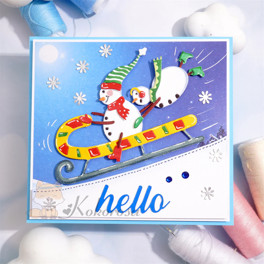 Sled and Snowman