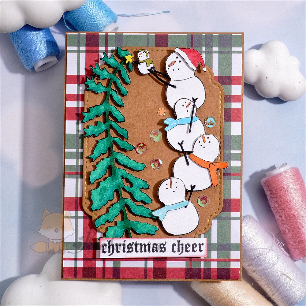 Snowman Decorating Christmas Tree