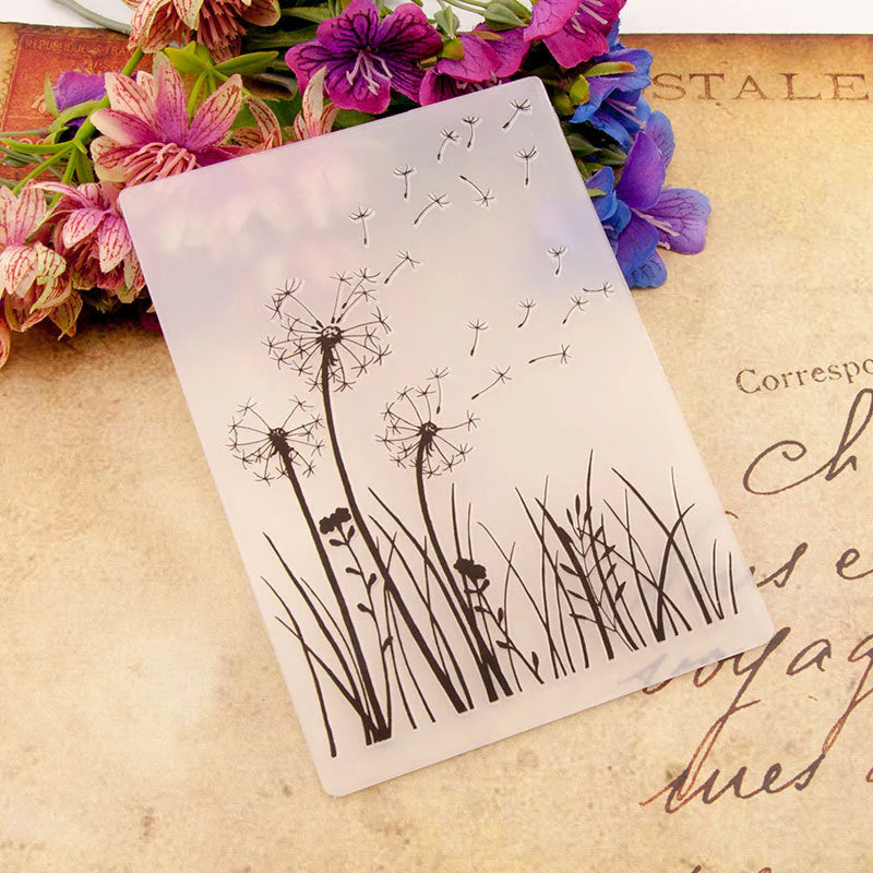 Dandelion Pattern Plastic Embossing Folder
