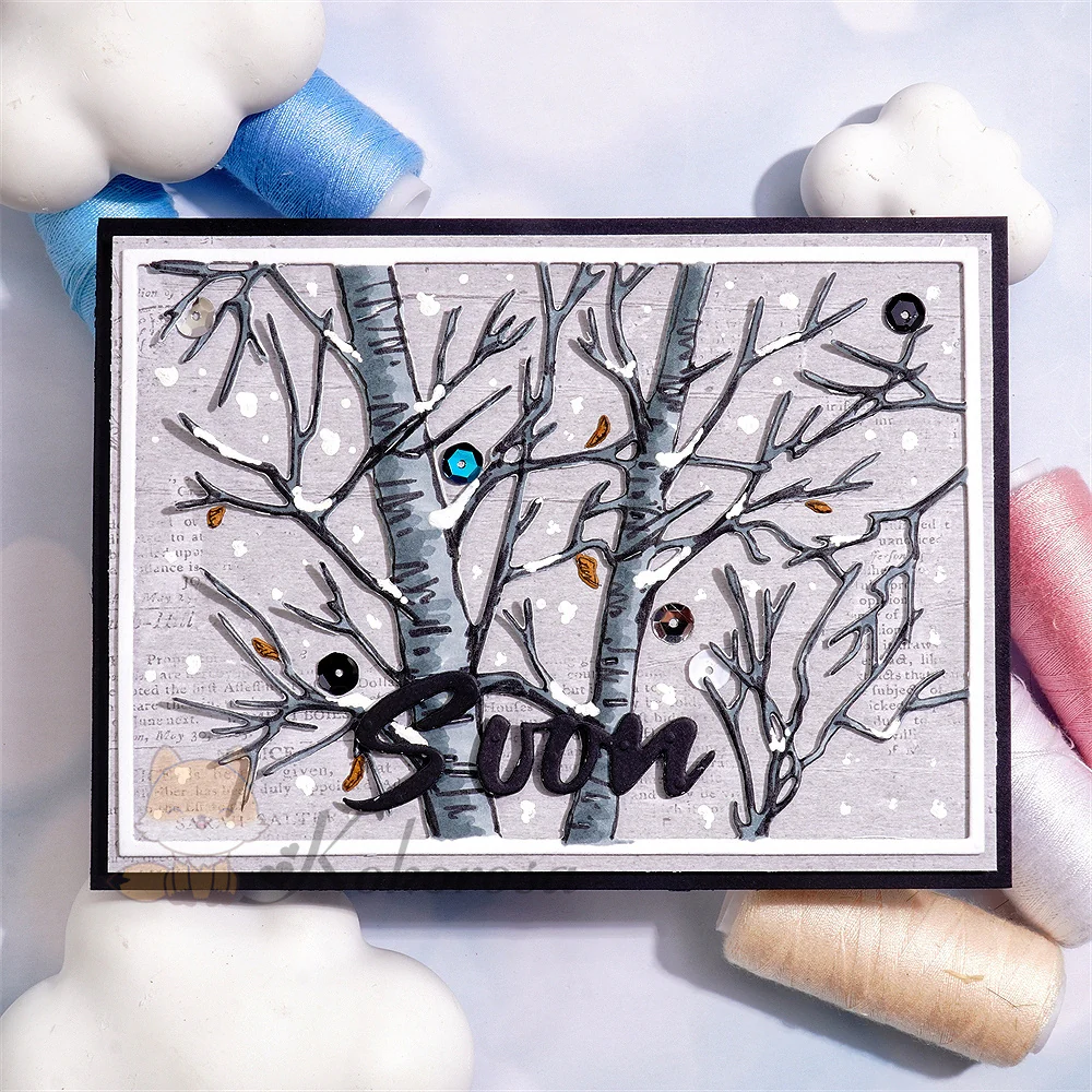 Winter Tree Trunk Background 