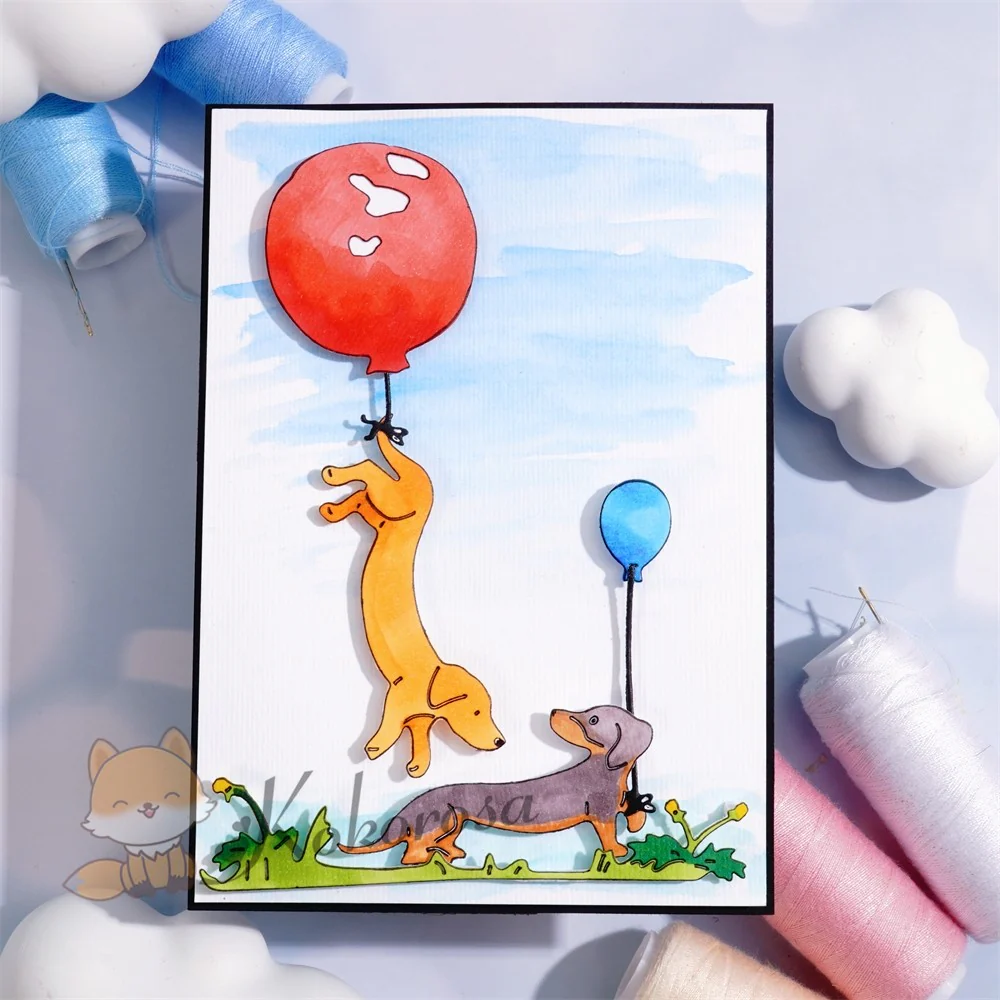 Dachshunds Play Balloons