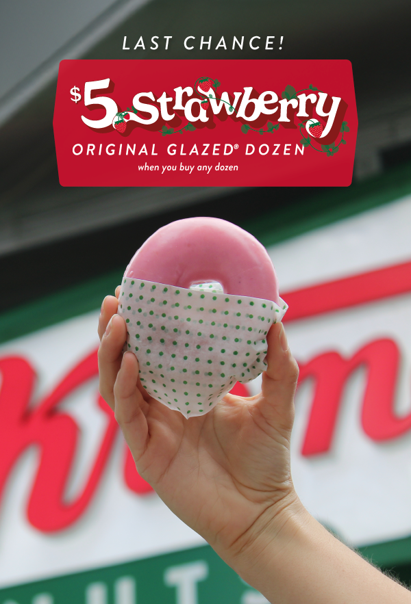 Our iconic Strawberry Original Glazed® Doughnut is back for a short time.