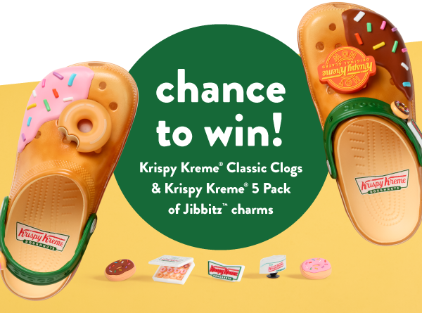 A chance to win exclusive your very own Krispy Kreme x Crocs™ Classic Clogs!