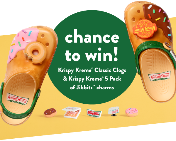 Rewards Exclusive! Get the Crocs™ Dozen for your chance to win these exclusive Krispy Kreme x Crocs™ Classic Clogs.