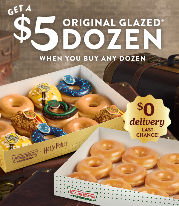 Enjoy a $5 Original Glazed® Dozen when you buy a dozen. Ends today!
