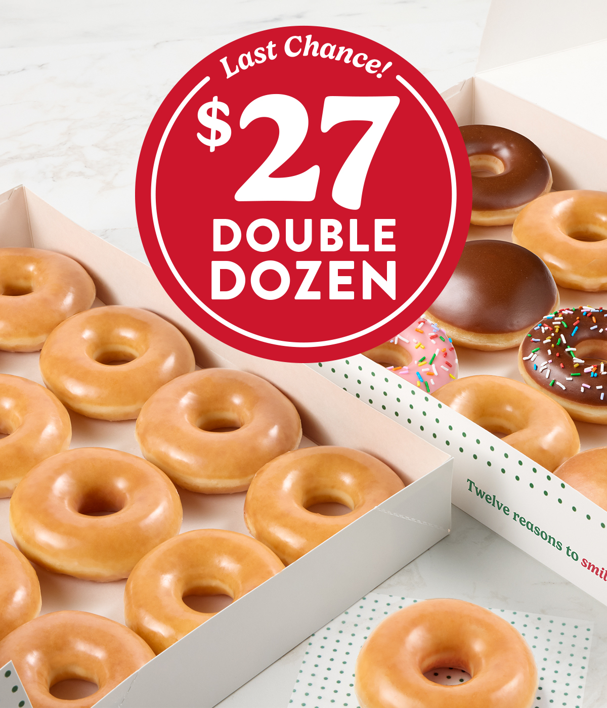 Enjoy two dozen for only $27 now thru 1/25!