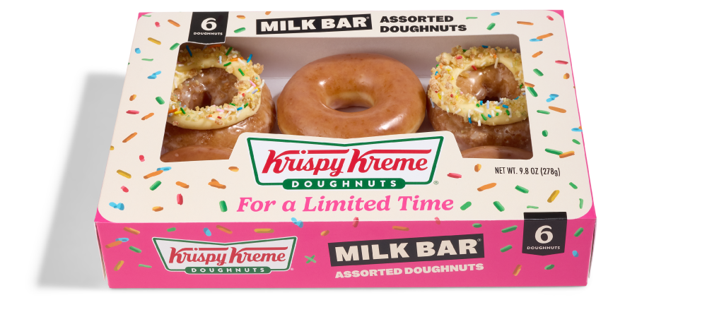 Find Krispy Kreme x Milk Bar® doughnuts in select grocery stores near you.