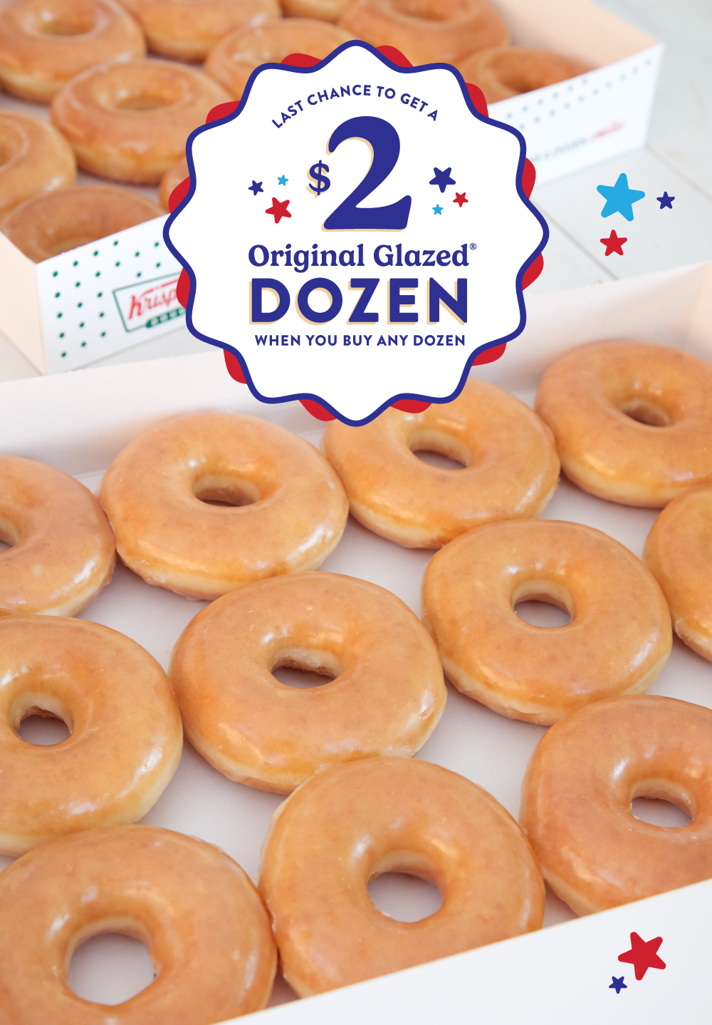 Get a second Original Glazed ® dozen for $2 when you buy any dozen this Memorial Day weekend.