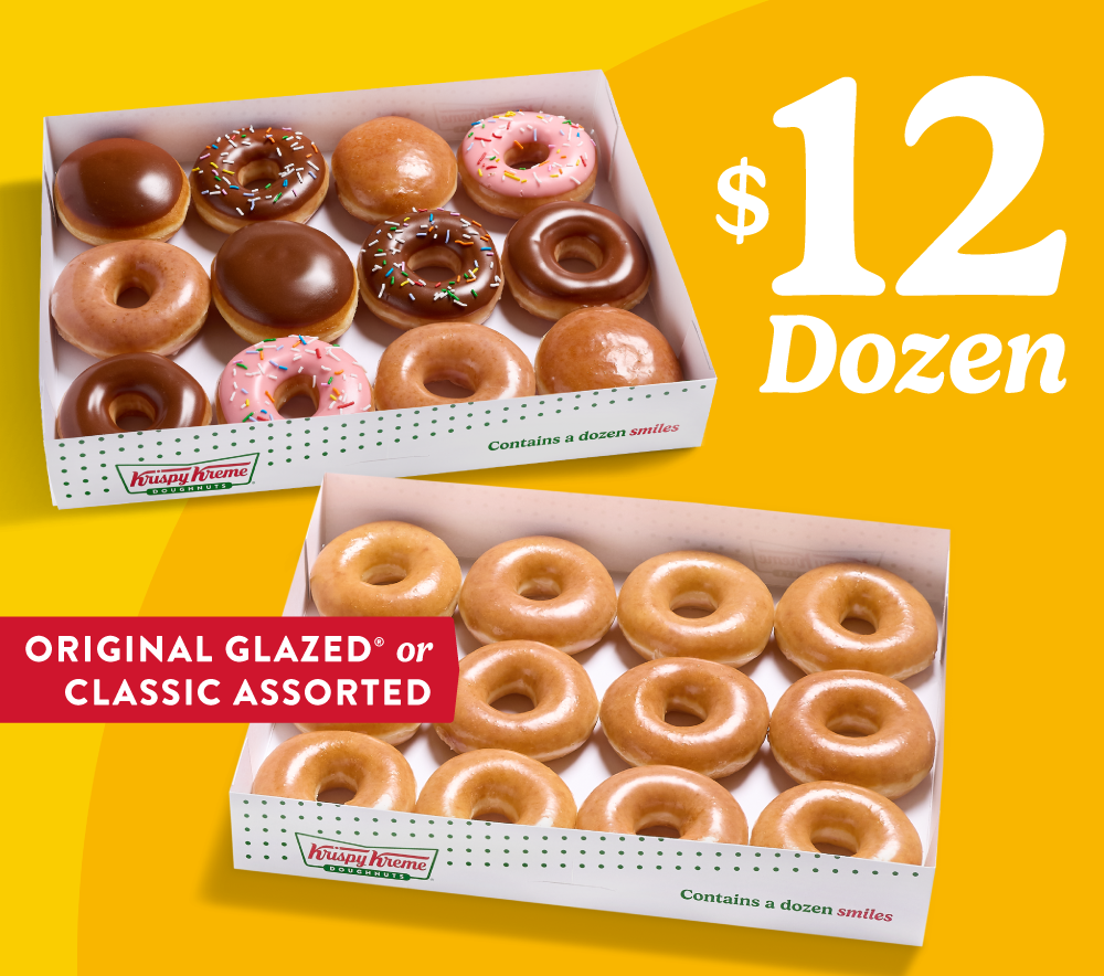 Share summer moments with a $12 Original Glazed® or Classic Assorted Dozen, available for Rewards members for a limited time.