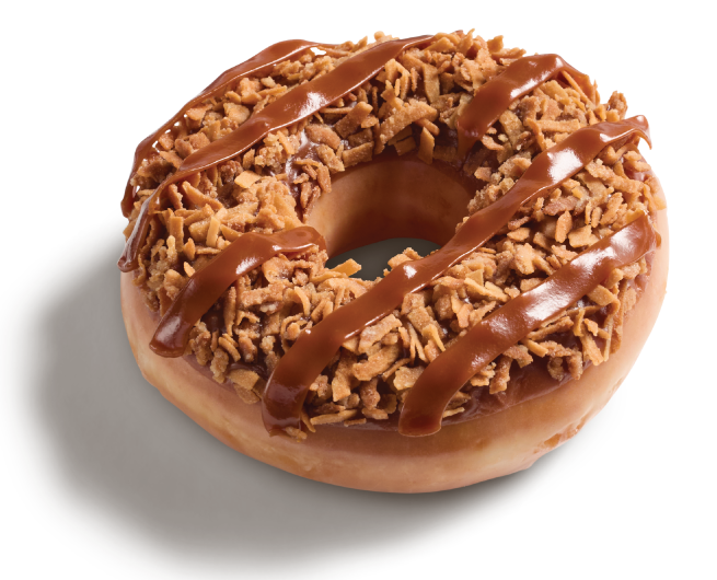 Three doughnuts inspired by beloved Girl Scout Cookies™ flavors, including Thin Mints®, Lemon Ups™ and Coconut Caramel.