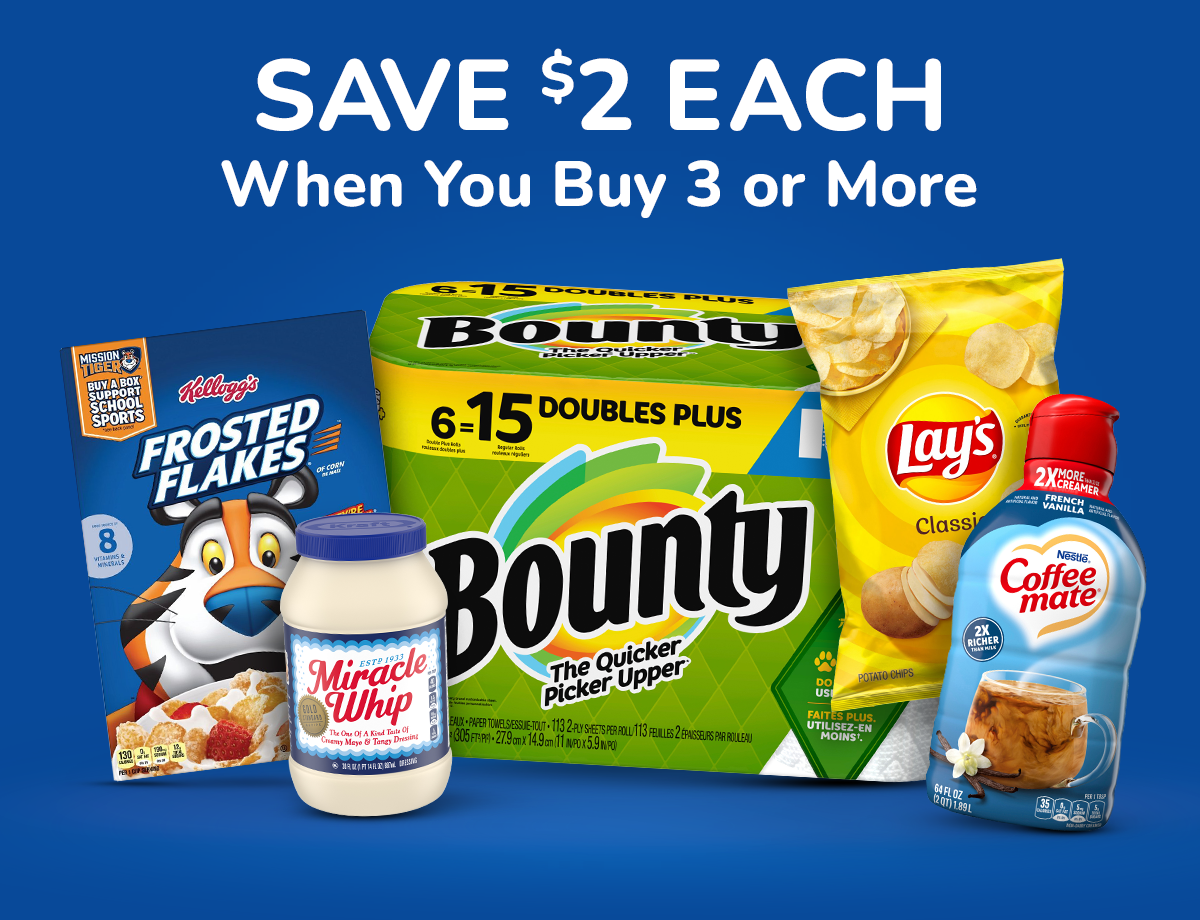 Save $2 Each When You Buy 3 or More