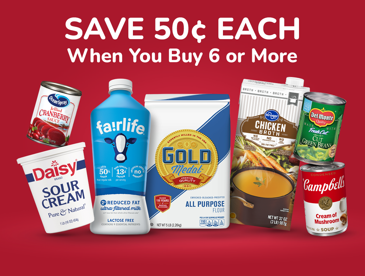 Save 50¢ Each When You Buy 6 or More