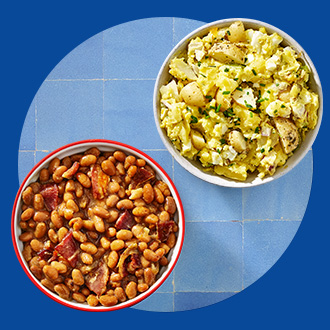 Baked beans and potato salad