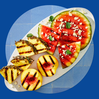 Grilled pineapple and watermelon