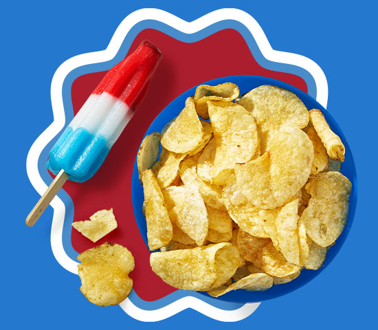 Chips and an ice pop