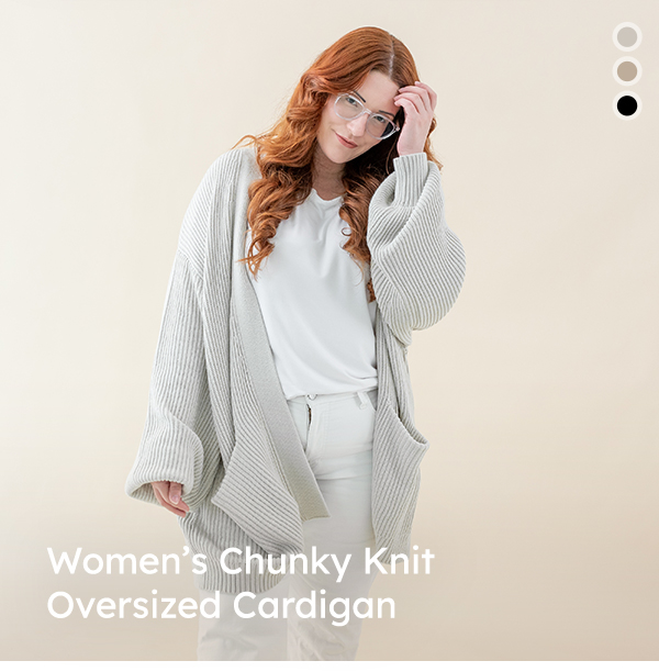 Women's Chunky Knit Oversized Cardigan
