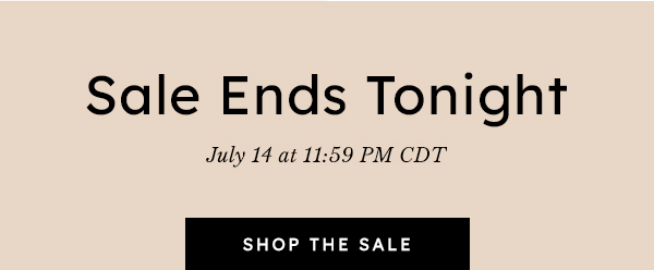 Sale ends tonight