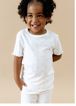Pointelle Short Sleeve Set
