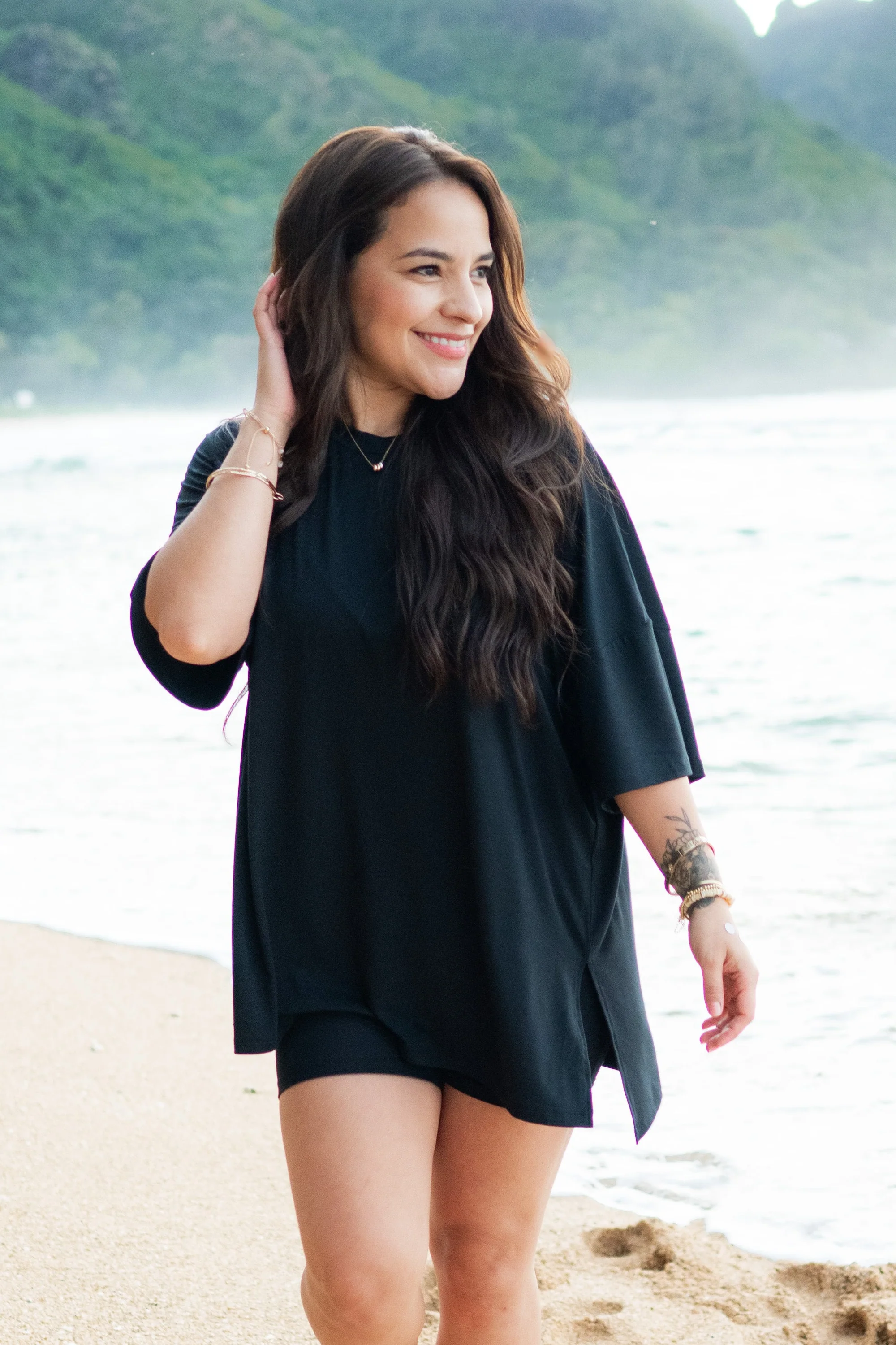 Image of Women’s Biker Short Set in Midnight